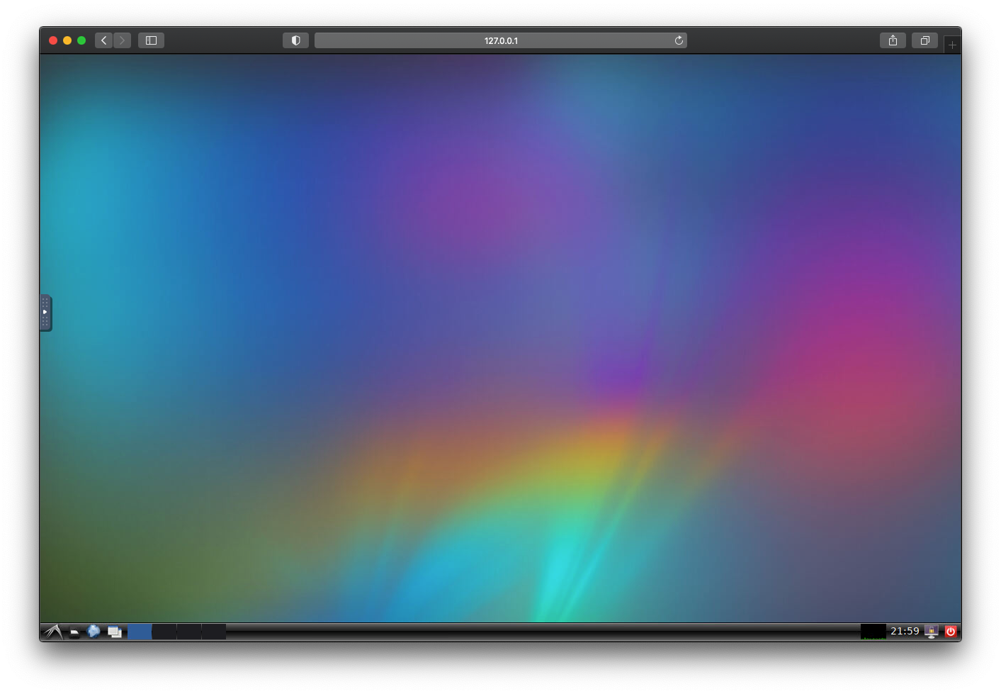 UbuntuのGUI画面をSafariで開いた画面